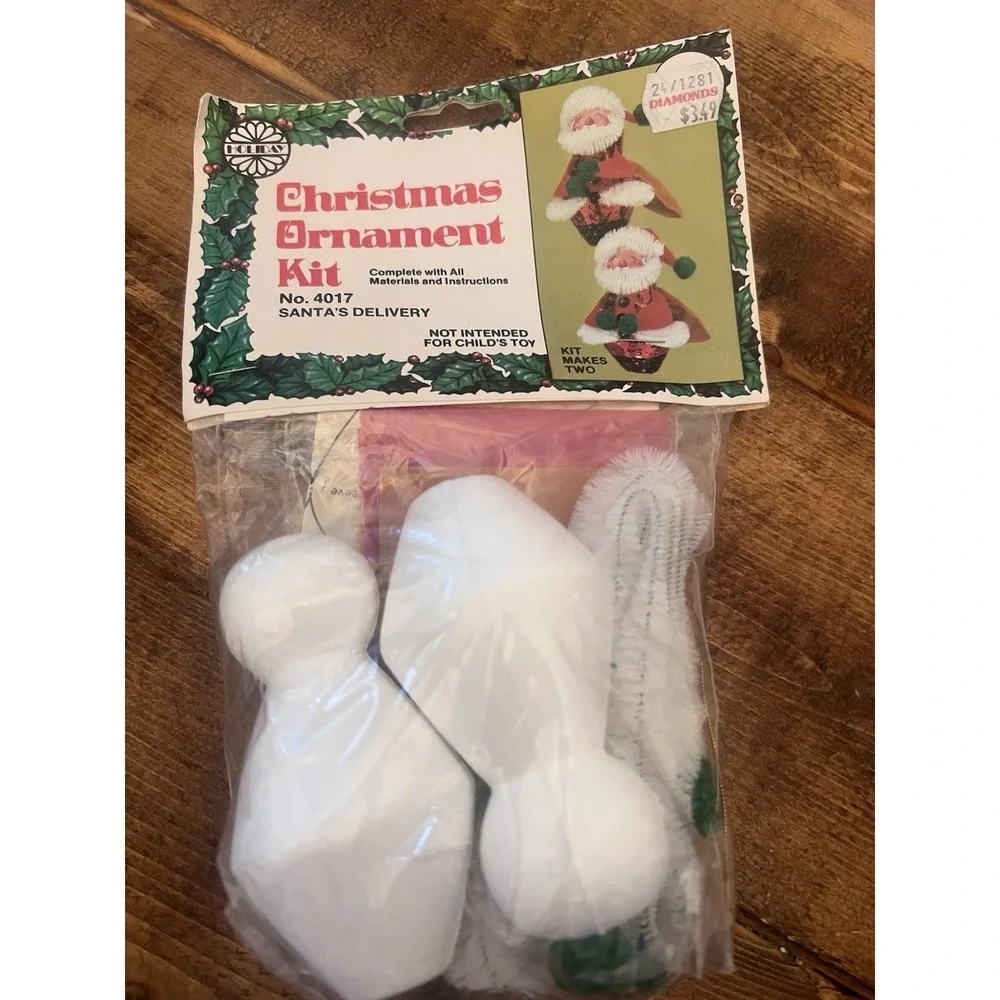 Vtg Walco Holiday Industries SANTA'S DELIVERY NIB Christmas Ornament Kit